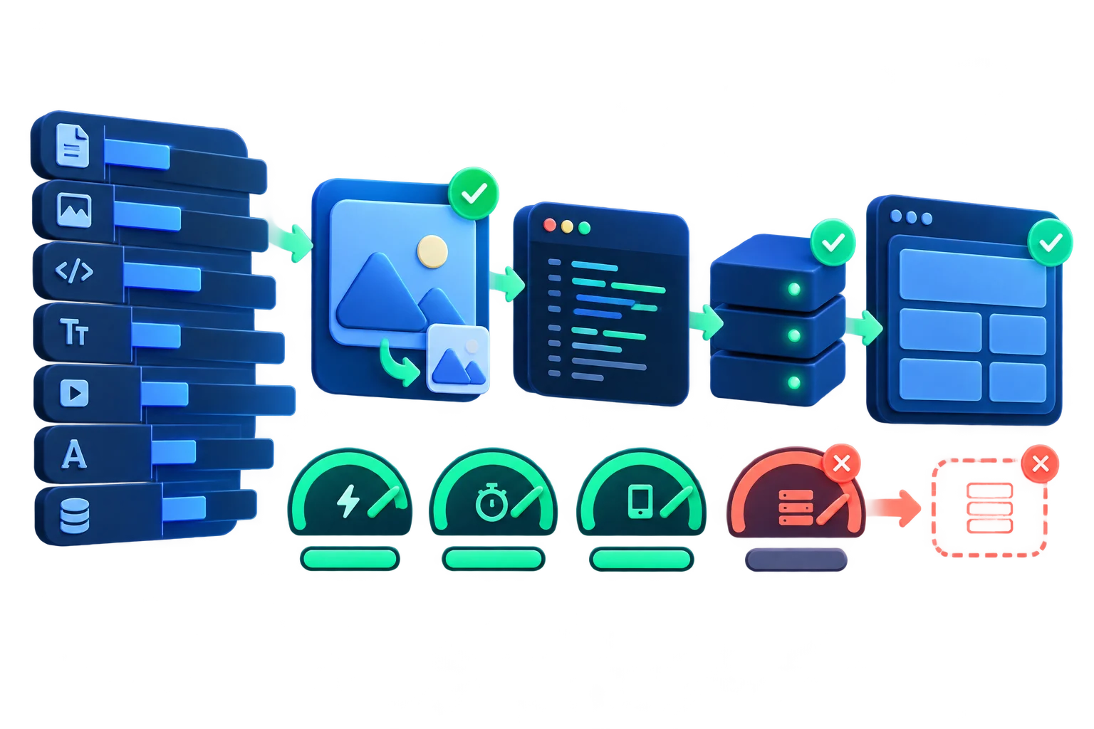 Схема оптимизации ресурсов для улучшения Core Web Vitals