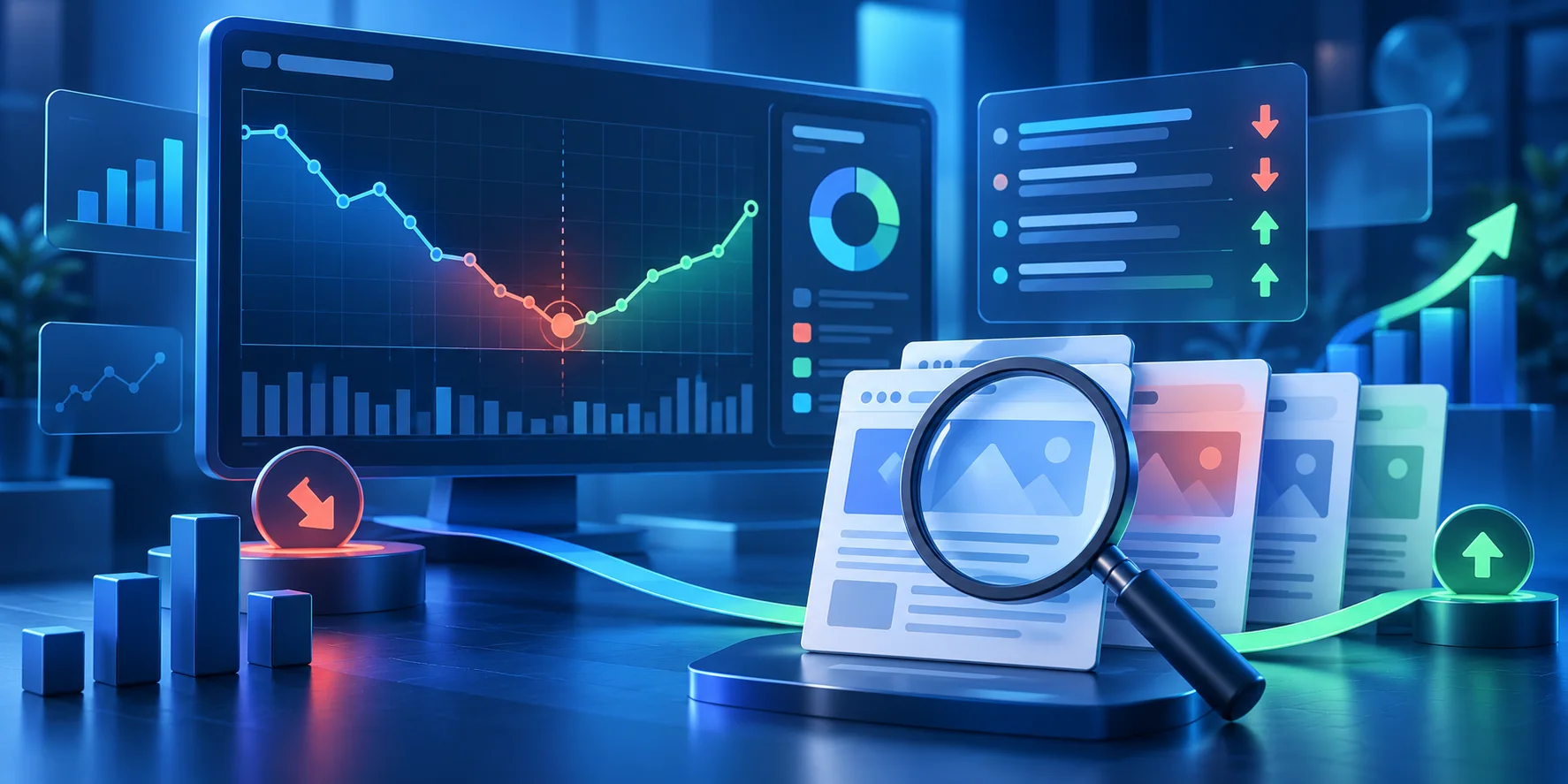Поиск страниц с потерянным SEO-трафиком: график, URL и аналитика